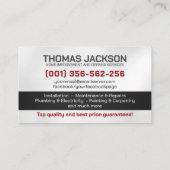 Handyman Services Cool Simple Visitekaartje (Achterkant)