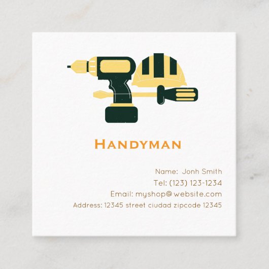 handyman services editable business card afsprakenkaartje (Voorkant)