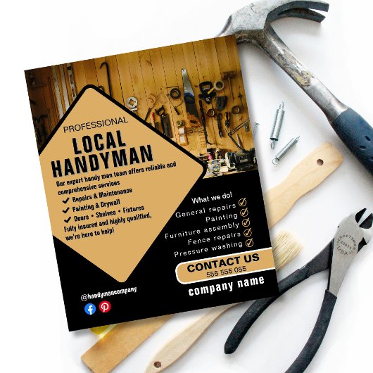 Handyman Services Flyer Sjabloon | Lokale Ambachte