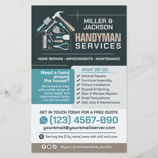 Handyman Services - Home Reparatie & Onderhoud Flyer (Voorkant)