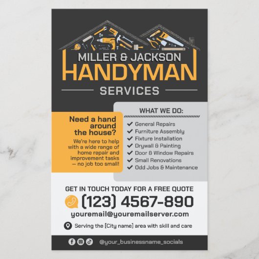 Handyman Services - Home Reparatie & Onderhoud Flyer (Voorkant)