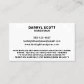 Handyman Services Home Reparatie Toolkit Retro Mas Visitekaartje (Achterkant)