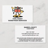 Handyman Services Home Reparatie Toolkit Retro Mas Visitekaartje (Voorkant / Achterkant)