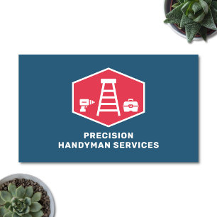 Handyman Services Home Reparatieladder Retro Visitekaartje