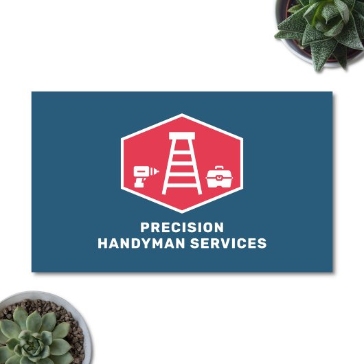 Handyman Services Home Reparatieladder Retro  Visitekaartje