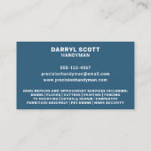 Handyman Services Home Reparatieladder Retro  Visitekaartje (Achterkant)