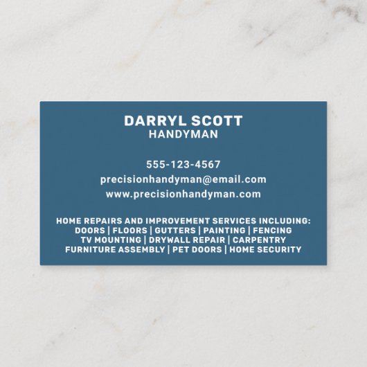 Handyman Services Home Reparatieladder Retro  Visitekaartje (Achterkant)