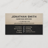 Handyman services - Home reparaties Visitekaartje (Achterkant)