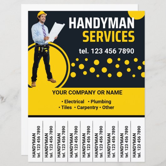 Handyman Services Promotie Flyer Scheur van strips (Voorkant / Achterkant)