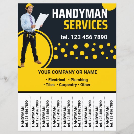 Handyman Services Promotie Flyer Scheur van strips (Voorkant)