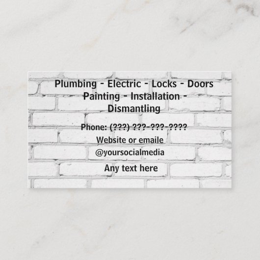 Handyman Services Visitekaartje (Achterkant)