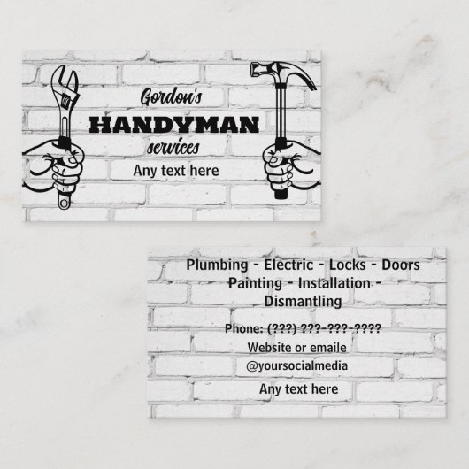 Handyman Services Visitekaartje (Voorkant / Achterkant)