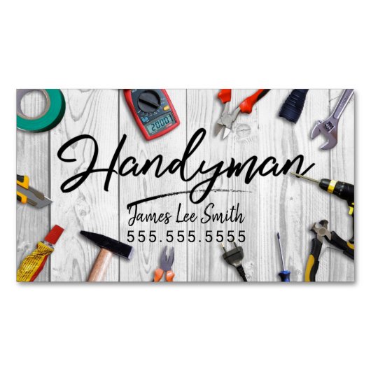 Handyman Services Visitekaartje Magnetisch Visitekaartje (Voorkant)