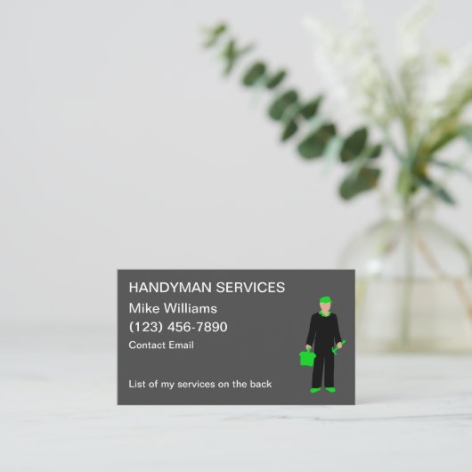 Handyman Services Visitekaartjes Lijst van dienste (Staand voorkant)