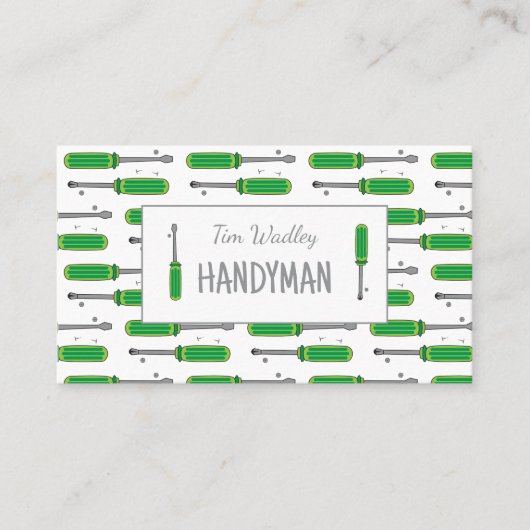 Handyman Services White Visitekaartjes met tools (Voorkant)