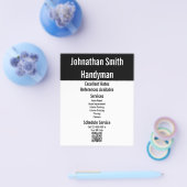 Handyman Services Zwart-wit QR Code Sjabloon Flyer (Enkel)