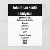 Handyman Services Zwart-wit QR Code Sjabloon Flyer (Voorkant)