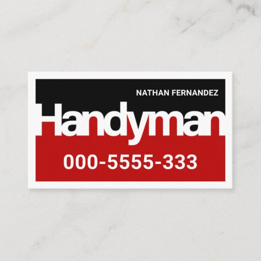 Handyman Signage Frame Builder  Visitekaartje (Voorkant)