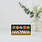Handyman Signage Gold Workmen Tools Visitekaartje (Staand voorkant)