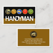 Handyman Signage Gold Workmen Tools Visitekaartje (Voorkant / Achterkant)