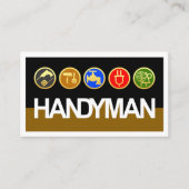 Handyman Signage Gold Workmen Tools Visitekaartje (Voorkant)