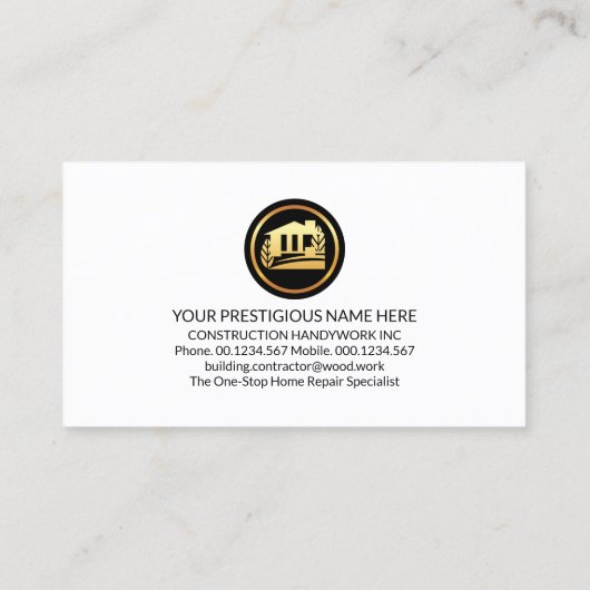 Handyman Signage houtwerk Visitekaartje (Achterkant)