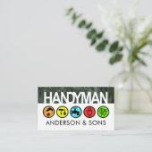Handyman Signage On Dirty Walls Visitekaartje (Staand voorkant)