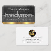 Handyman Signage On Wood Grain Visitekaartje (Voorkant / Achterkant)