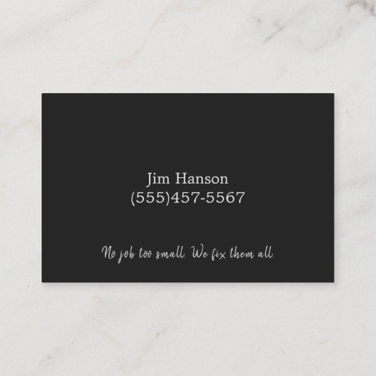 Handyman Steel Bord Maintenance Repair Service Visitekaartje (Achterkant)