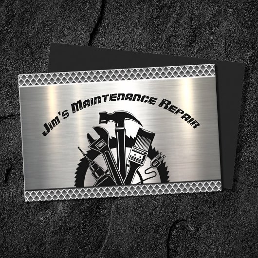 Handyman Steel Bord Maintenance Repair Service Visitekaartje
