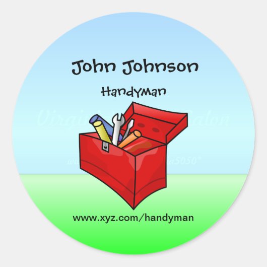 Handyman Sticker Sjabloon (Voorkant)