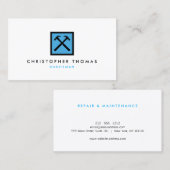 Handyman, timmerman, bouwer blauw Logo Visitekaartje (Voorkant / Achterkant)