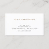 Handyman, timmerman, bouwer bruin Logo op hout Visitekaartje (Achterkant)