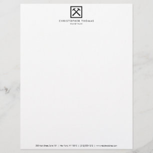 Handyman, timmerman, bouwer Logo Briefhoofd