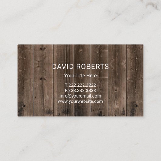 Handyman timmerman hamer Logo rustiek hout Visitekaartje (Achterkant)