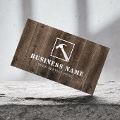 Handyman timmerman hamer Logo rustiek hout Visitekaartje