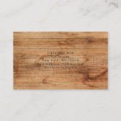 Handyman, timmerman, houtbewerker, hout visitekaartje (Achterkant)