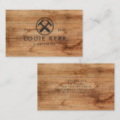 Handyman, timmerman, houtbewerker, hout visitekaartje (Voorkant / Achterkant)