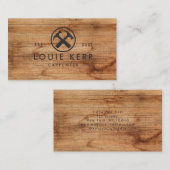 Handyman, timmerman, houtbewerker, hout visitekaartje (Voorkant / Achterkant)