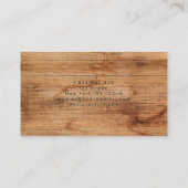 Handyman, timmerman, houtbewerker, hout visitekaartje (Achterkant)