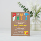Handyman Tool Boys Birthday Party-uitnodigingen Kaart (Staand voorkant)
