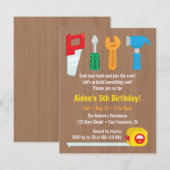Handyman Tool Boys Birthday Party-uitnodigingen Kaart (Voorkant / Achterkant)
