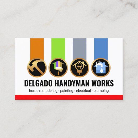 Handyman Tool Building Medals Visitekaartje (Voorkant)