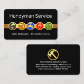 Handyman Tool Icons On Gold Tab Visitekaartje (Voorkant / Achterkant)
