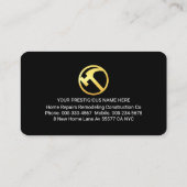 Handyman Tool Icons On Gold Tab Visitekaartje (Achterkant)