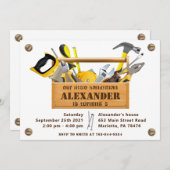 Handyman Tools and Gadgets Birthday Party Invitati Kaart (Voorkant / Achterkant)