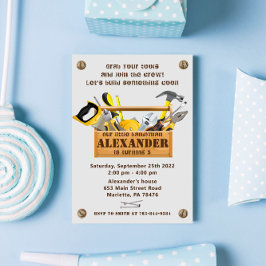 Handyman Tools and Gadgets Birthday Party Invitati Kaart