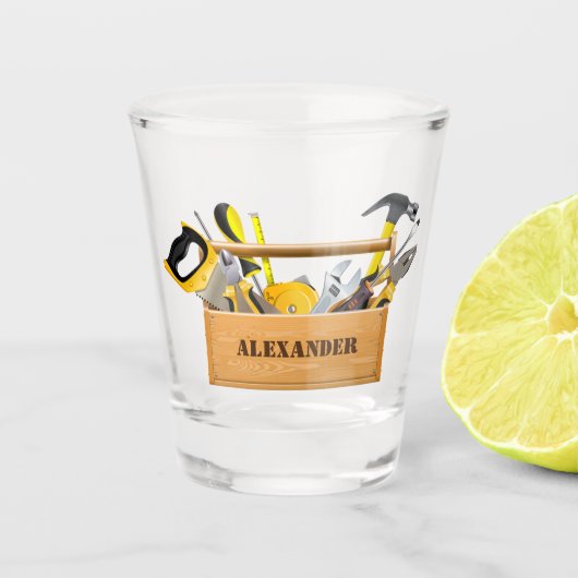 Handyman Tools and Gadgets Birthday Party Shot Glas (Voorkant)