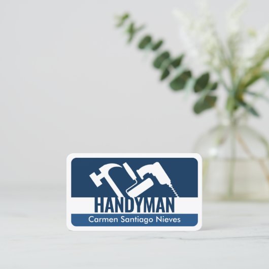 Handyman Tools Blue Layers Visitekaartje (Staand voorkant)