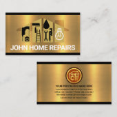 Handyman tools bouwen op goud visitekaartje (Voorkant / Achterkant)